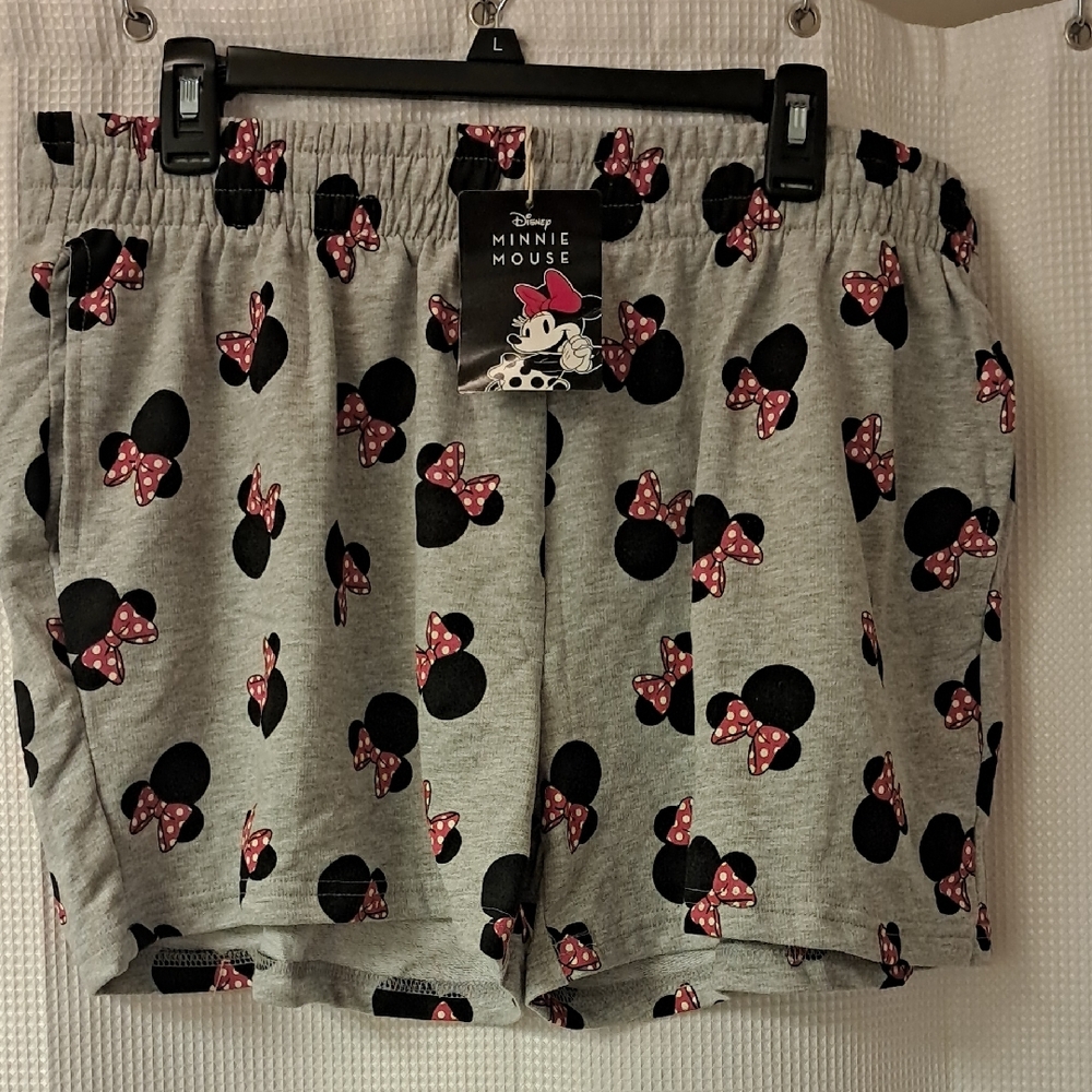 Playful Gray and Black Pajama Shorts with Elastic Waistband